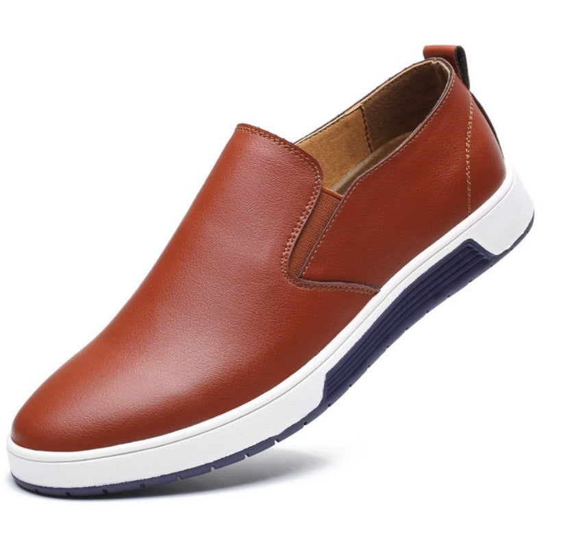 Leather Shoes Men's Business Formal Workwear Shoes Black Trendy Soft Shoes - ANIBEY