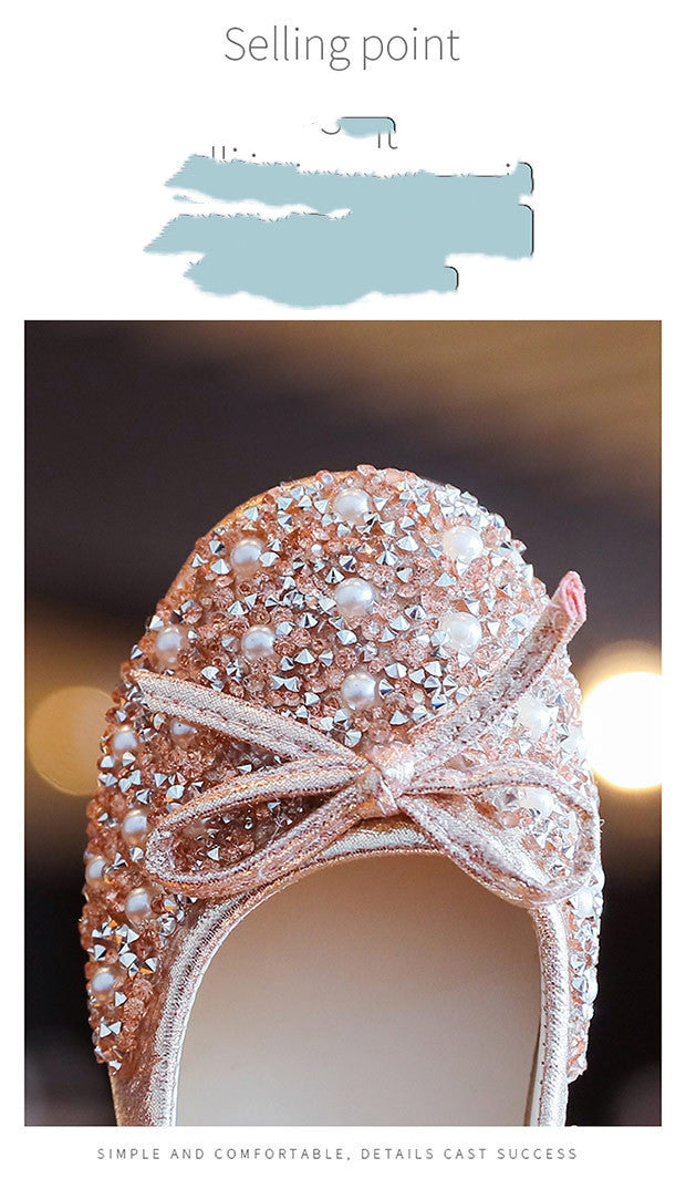 Leather Shoes Soft Sole Aisha Princess Shoes Children Crystal Shoes Flashing Baby Shoes - ANIBEY