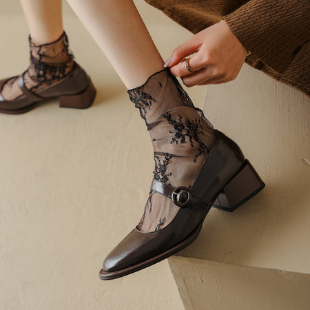 Renaissance Full Leather Mary Jane Shoes - ANIBEY