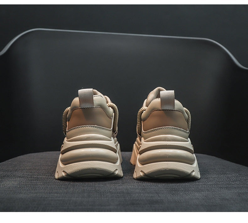 Casual Sneaker Platform Hidden Heel White Shoes - ANIBEY