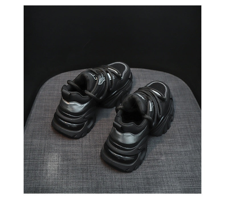 Casual Sneaker Platform Hidden Heel White Shoes - ANIBEY