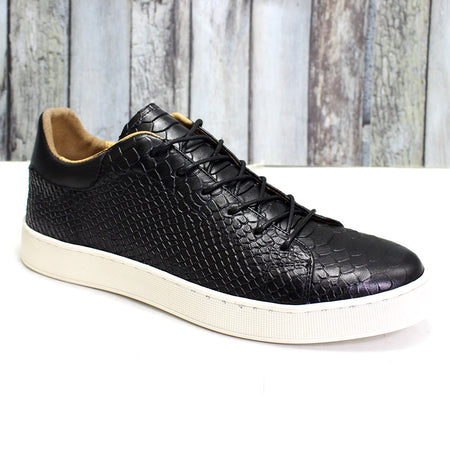 Men's Embossed Flat Casual Leather Shoes - ANIBEY