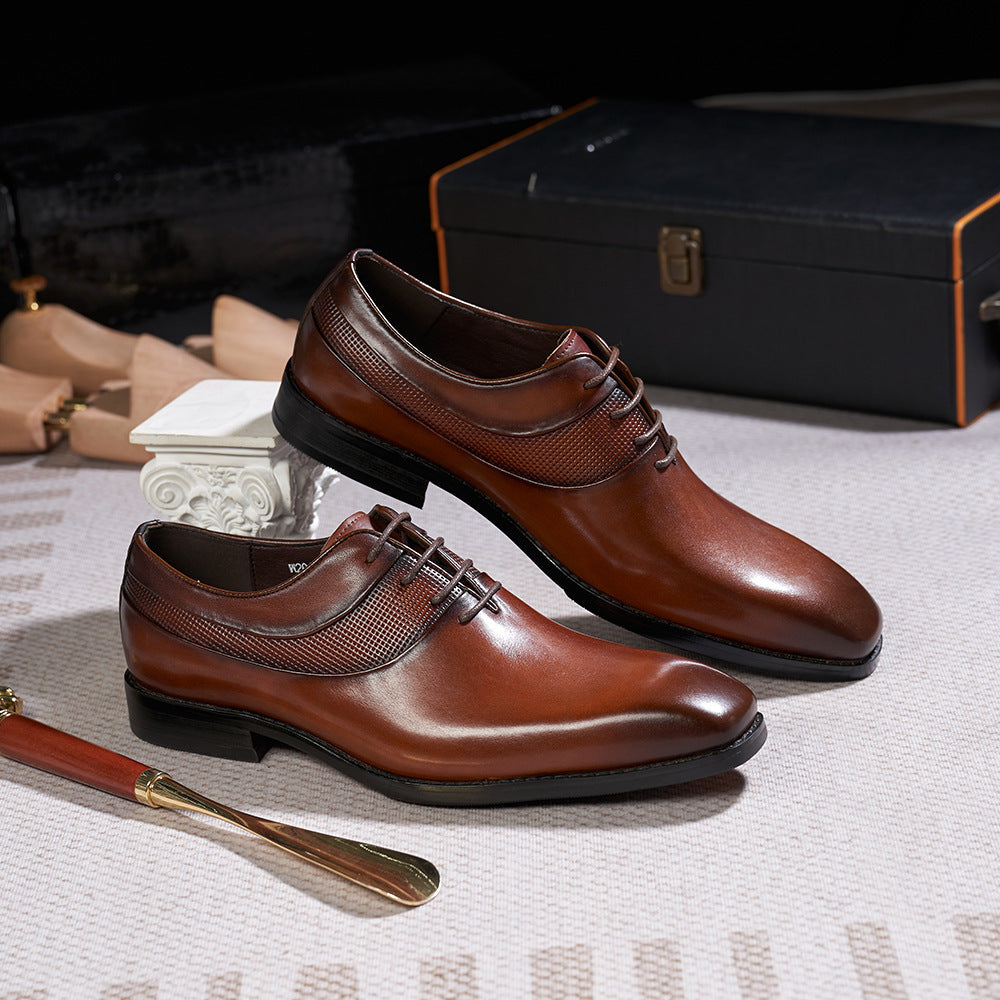Pointed Toe Business Formal Wear Leather Shoes - ANIBEY