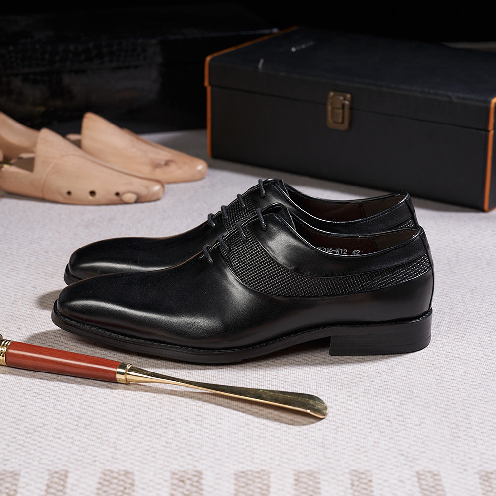 Pointed Toe Business Formal Wear Leather Shoes - ANIBEY