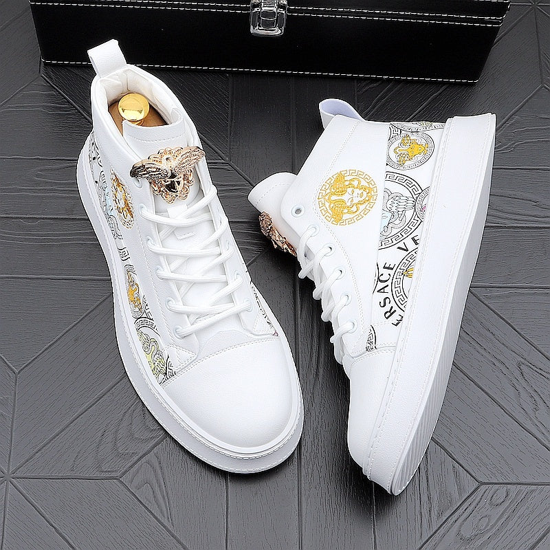 Men's Versatile Print High Ankle Board Sneakers - ANIBEY