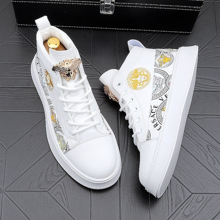 Men's Versatile Print High Ankle Board Sneakers - ANIBEY