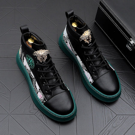 Men's Versatile Print High Ankle Board Sneakers - ANIBEY