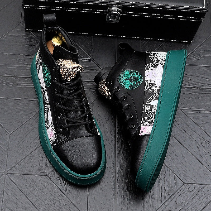 Men's Versatile Print High Ankle Board Sneakers - ANIBEY