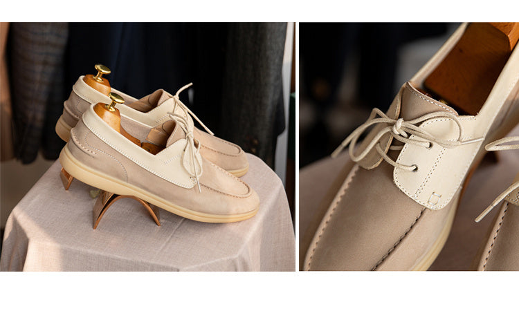 Lace-up Vintage High Mercerized Suede Sailing Shoes - ANIBEY