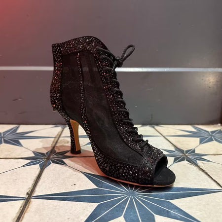 Rhinestone Latin Dance Shoes Adult Women's Mid-high Heel - ANIBEY