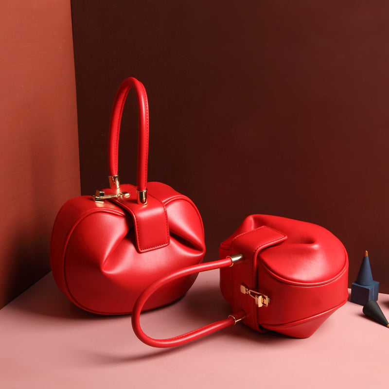 Leather handbags fashion dumplings handbag - ANIBEY