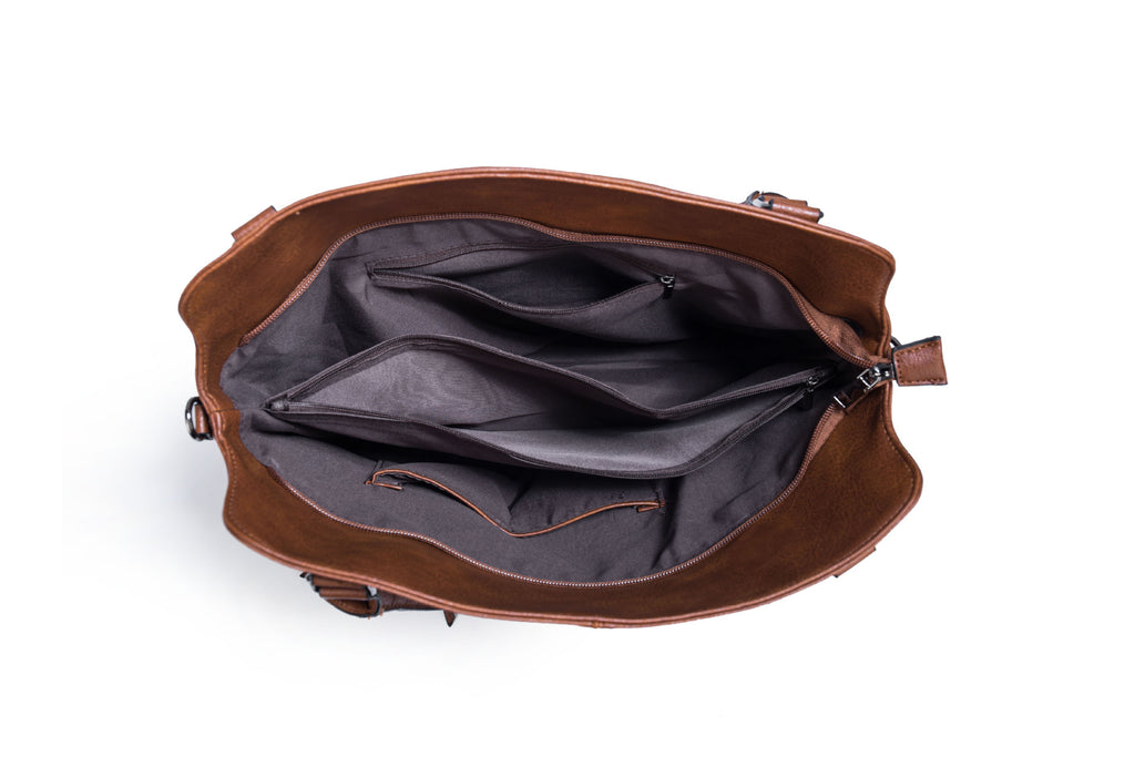 Double Zipper Design Tote Bag Large Capacity Shoulder Crossbody Bag For Women Handbags - ANIBEY