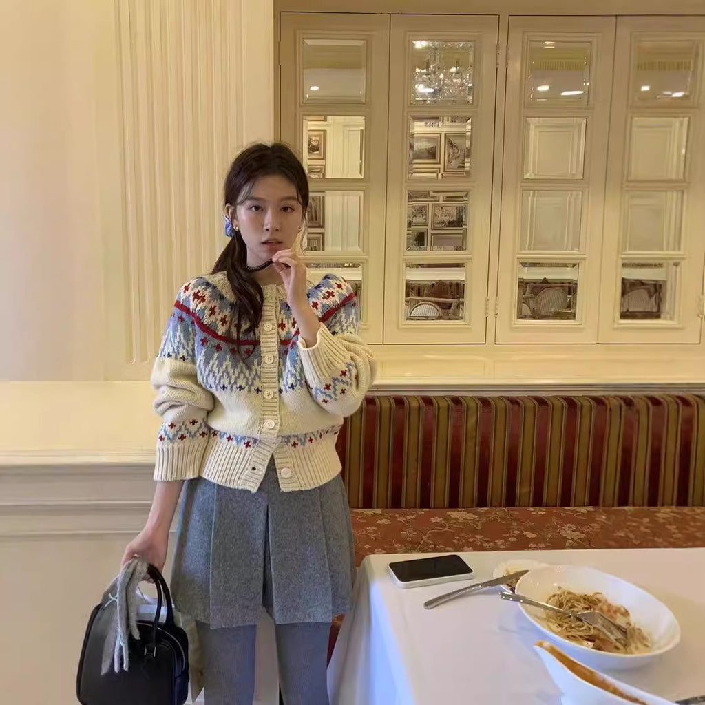 Woman Christmas Atmosphere Thickened Sweater Coat - ANIBEY