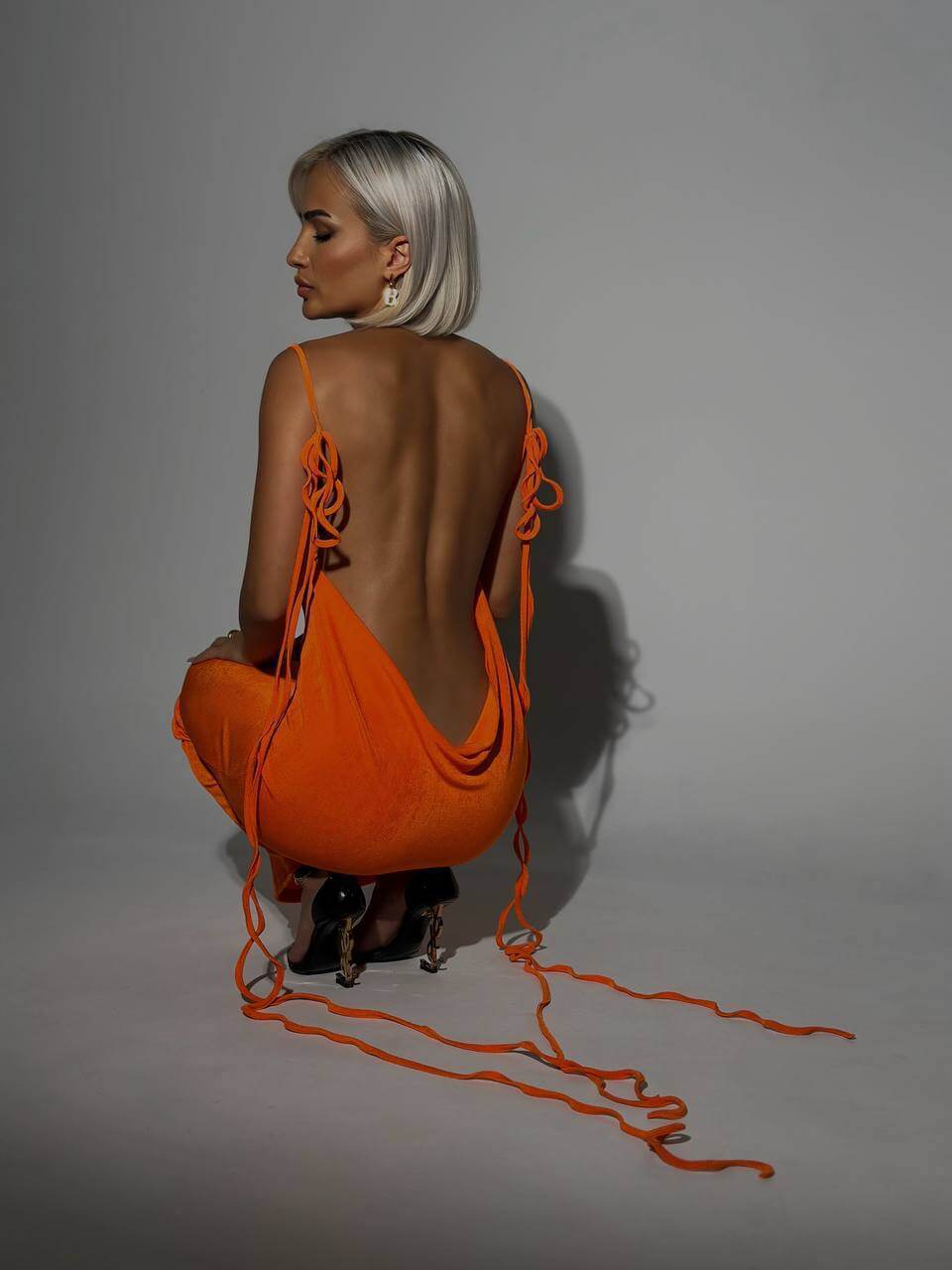 Sexy Slim Backless Dress Summer Camisole Gown Lace-up Long Dress - ANIBEY
