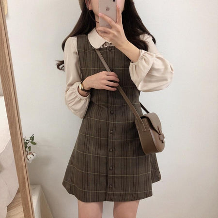 High And Thin Hong Kong Style Suspender Skirt - ANIBEY