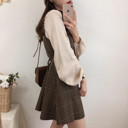 High And Thin Hong Kong Style Suspender Skirt - ANIBEY