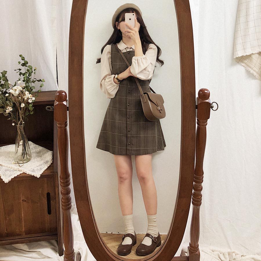 High And Thin Hong Kong Style Suspender Skirt - ANIBEY