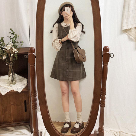 High And Thin Hong Kong Style Suspender Skirt - ANIBEY
