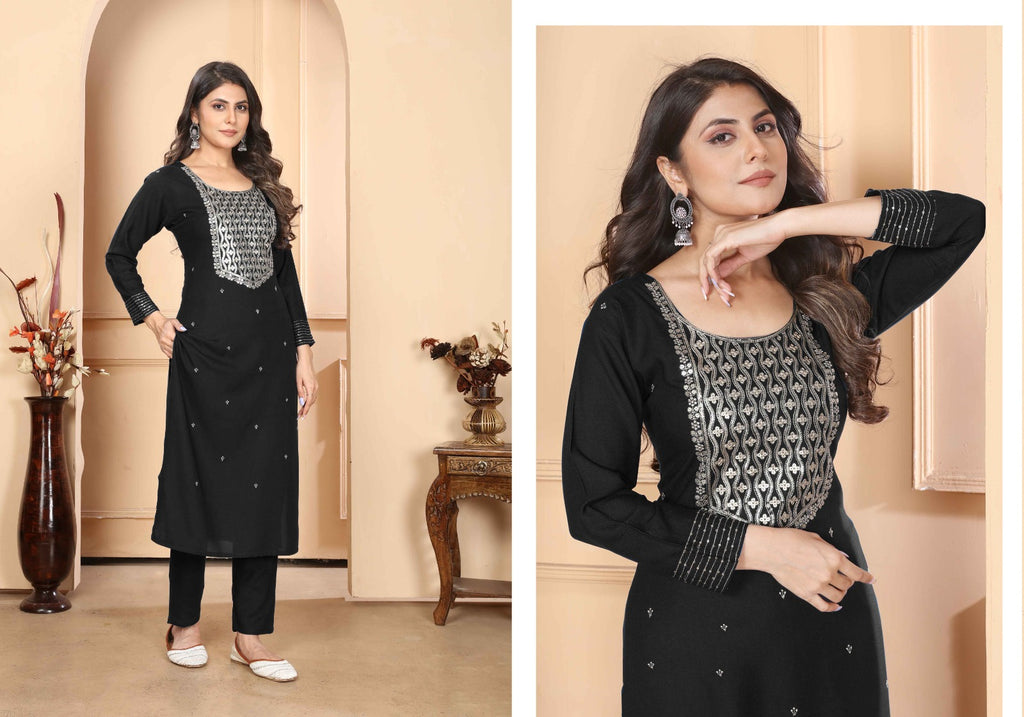 Salwar Suit Stylish Rayon Sequins Embroidered Work