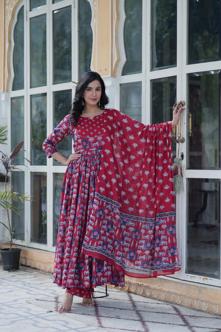 WOMEN HEAVY PURE COTTON SUIT SET - ANIBEY