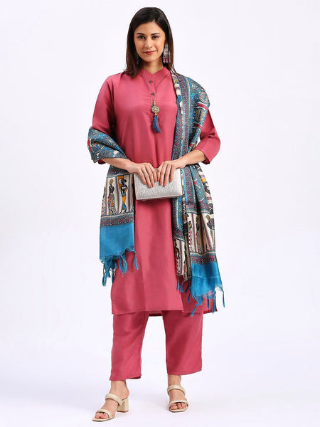 Buy Pink Kurta Suit Sets for Women by VREDEVOGEL - ANIBEY