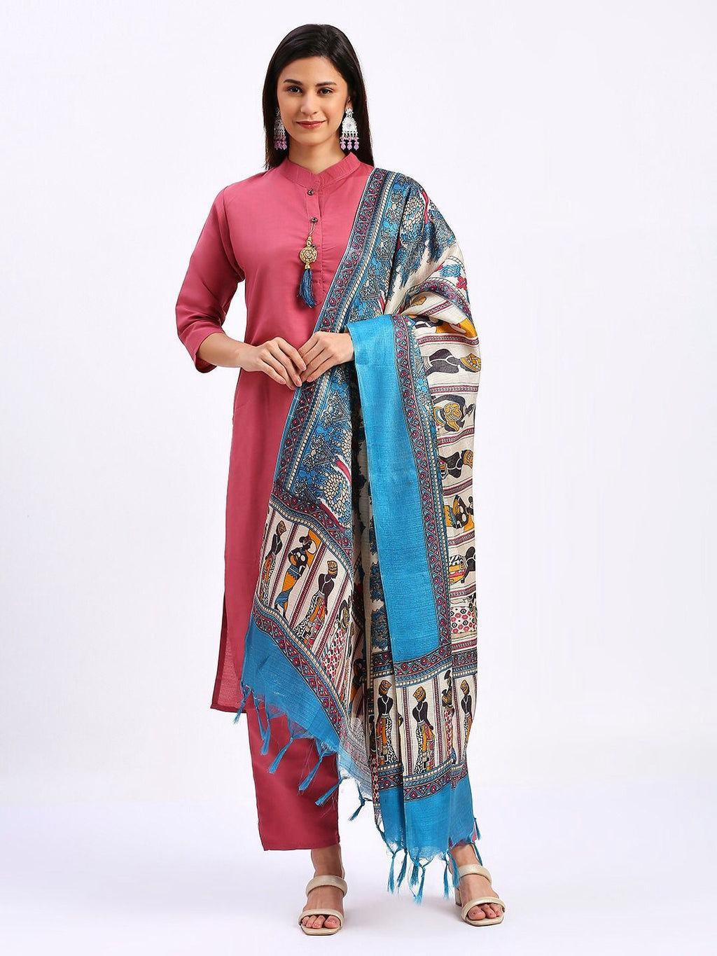 Buy Pink Kurta Suit Sets for Women by VREDEVOGEL - ANIBEY