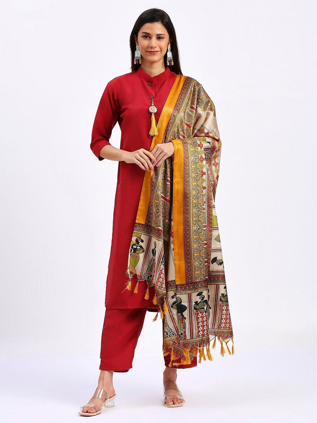 Buy Pink Kurta Suit Sets for Women by VREDEVOGEL - ANIBEY
