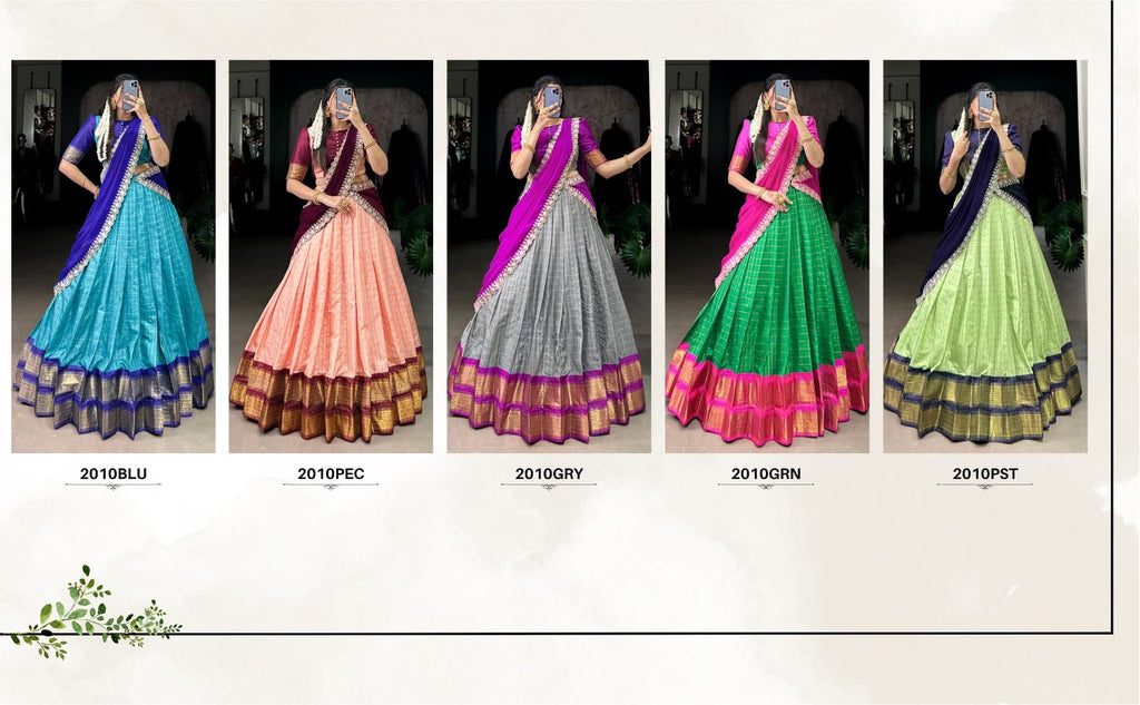 ANVESHA Chex With Zari Weaving Work Lehenga SET - ANIBEY