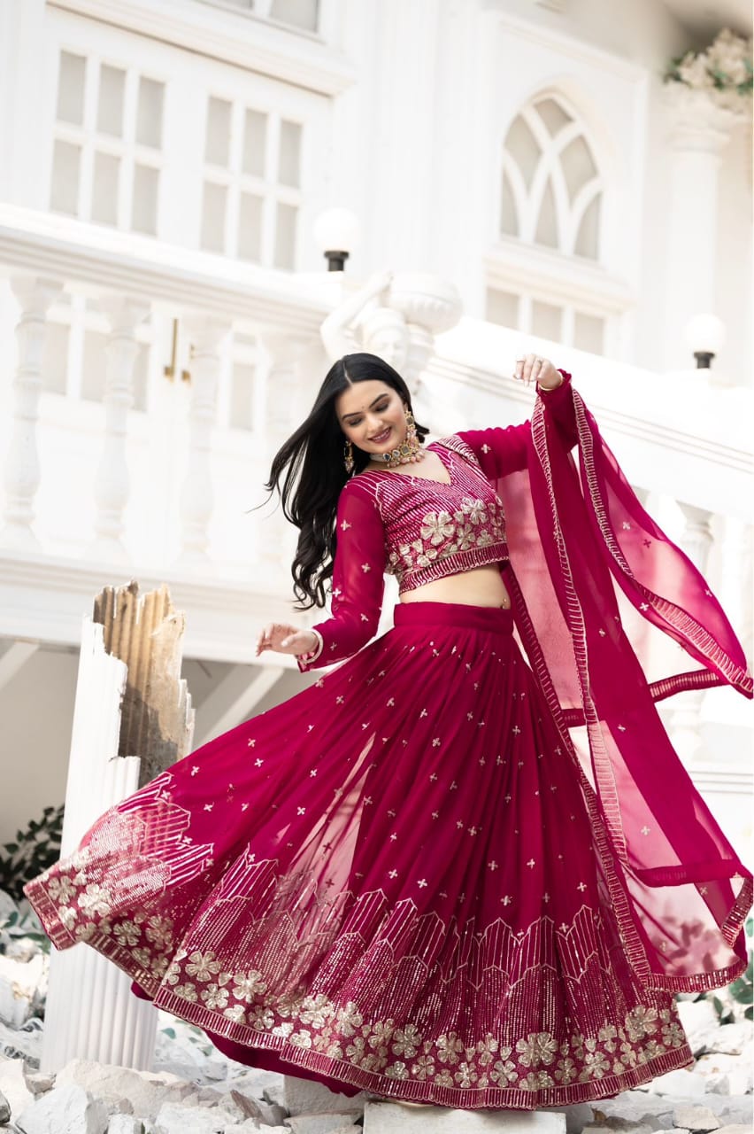 Zircon Diamond Work Net Lehenga Choli