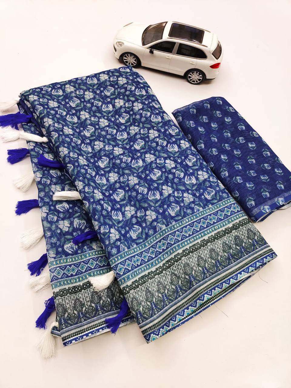 Buy Murti Creation Women's Lucknowi Linen cotton Saree - ANIBEY