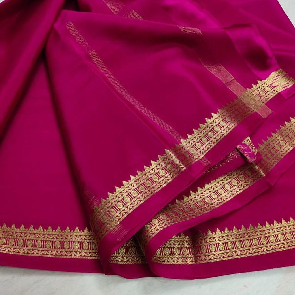 Mysore Silk Saree For Women's With Blouse Piece - ANIBEY