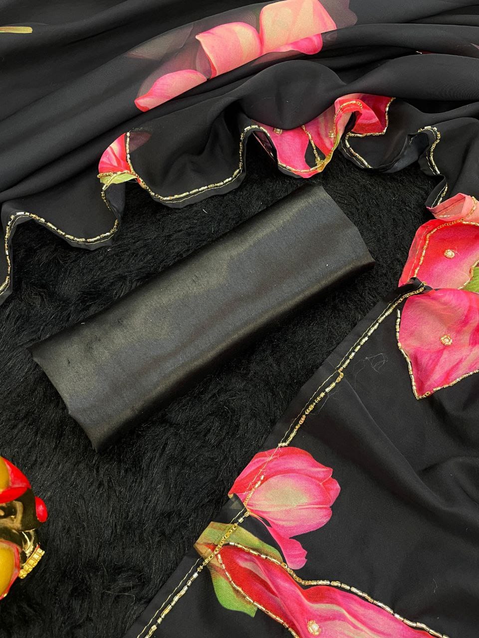Beautiful Floral Printed Organza Saree - ANIBEY
