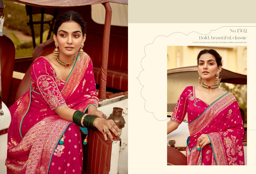Sweet Green Woven Banarasi Designer Silk Saree With Blouse - ANIBEY