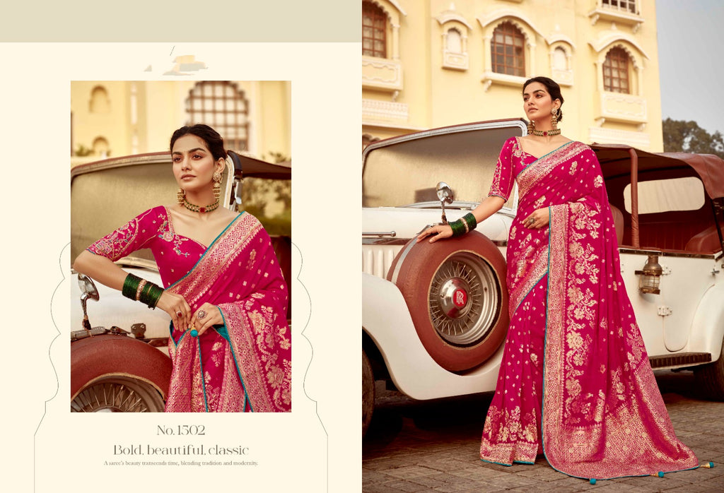 Sweet Green Woven Banarasi Designer Silk Saree With Blouse - ANIBEY