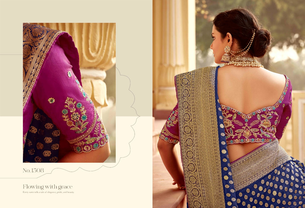 Sweet Green Woven Banarasi Designer Silk Saree With Blouse - ANIBEY