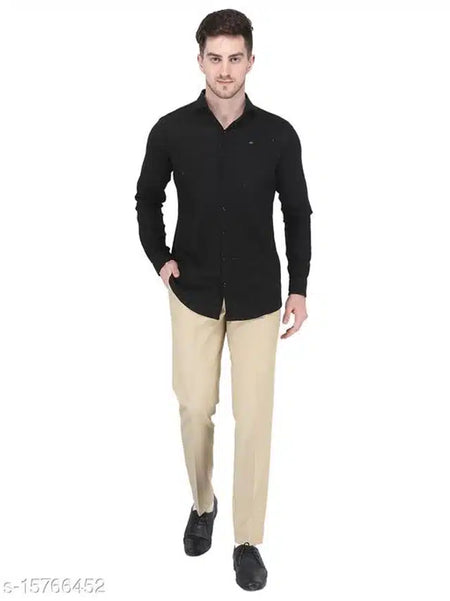 Cotton Blend Trouser for Men (Cream, 28) - ANIBEY