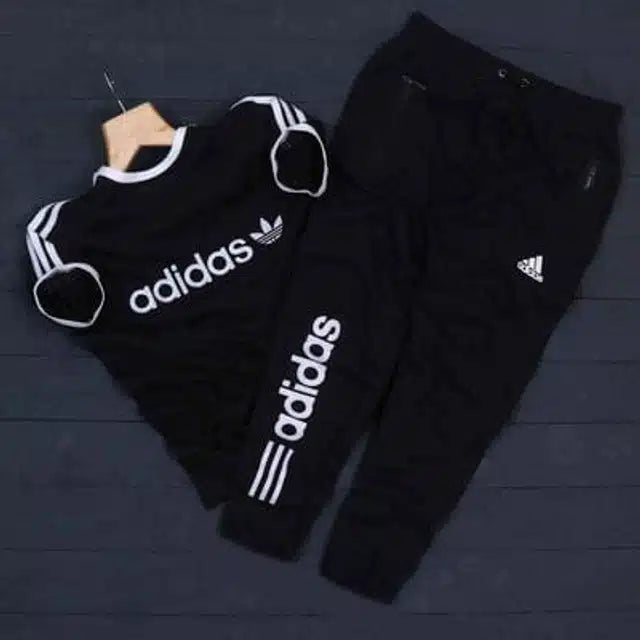 Printed Track Suit for Men (Black, S) - ANIBEY