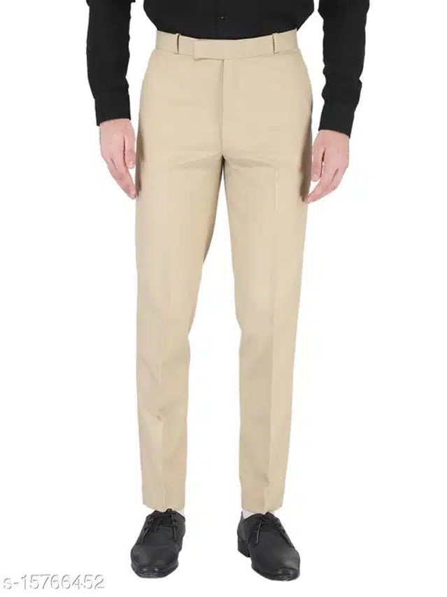 Cotton Blend Trouser for Men (Cream, 28) - ANIBEY