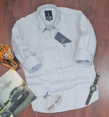 Full Sleeves Shirt for Men (Grey, M) - ANIBEY