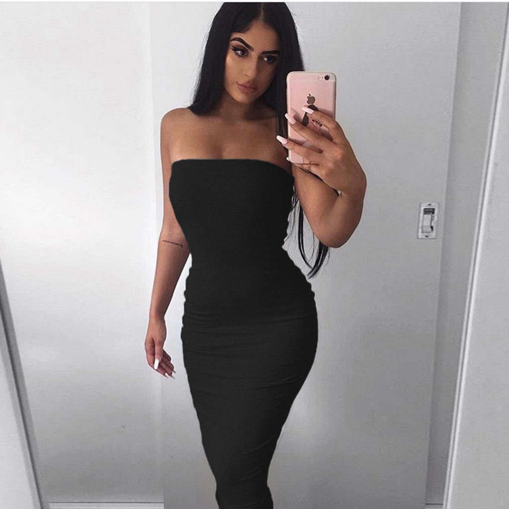 Sleeveless Wrapped Chest Long Beach Dress Women Clothing Summer - ANIBEY