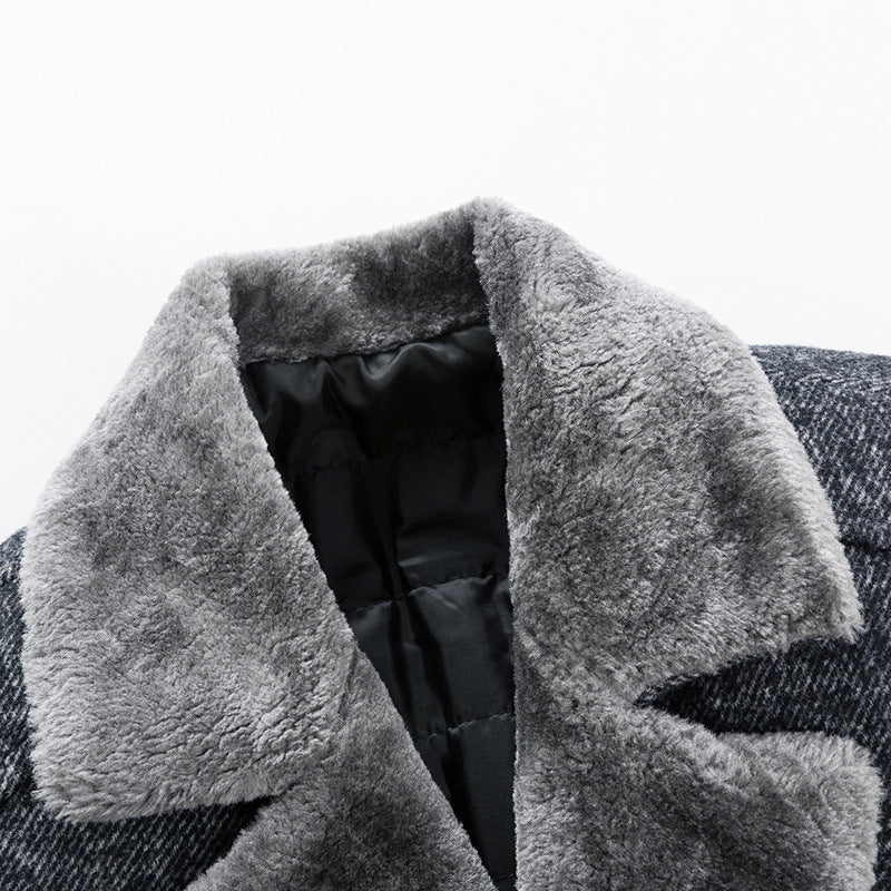 Woolen Coat Autumn And Winter Clothing Middle-aged Men's Lapel - ANIBEY