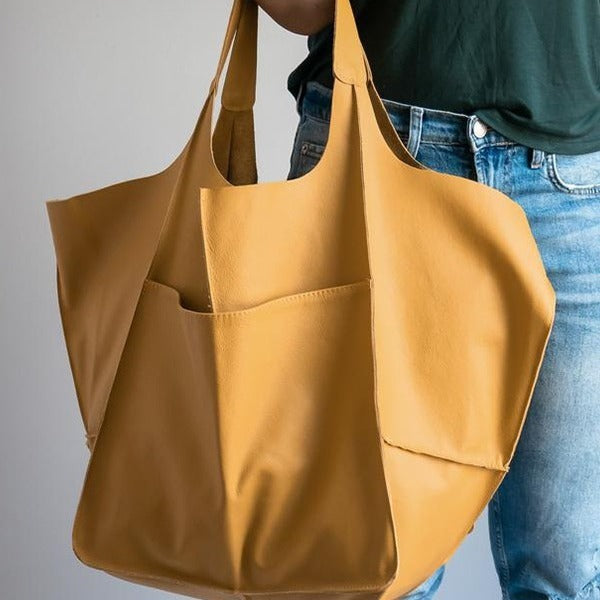 Simple Big Bag Soft Leather Large Capacity Shoulder Hand-held Tote - ANIBEY